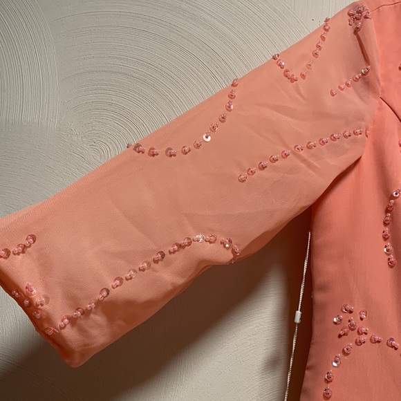 TS Couture LanTing Bridal Coral Sequin Bodice Mother of the Bride Dress - Picture 9 of 17